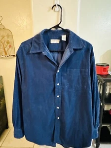 Covington Men’s Corduroy Blue Long Sleeve Shirt - Picture 1 of 7