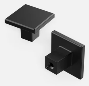 28 Square Kitchen Cabinet Knobs Matte Black Drawer Dresser Cupboard Pulls - Picture 1 of 3