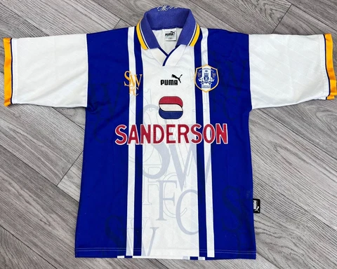 Sheffield Wednesday 1995/1997 Home Football Shirt Soccer Jersey Size S Adult Cover