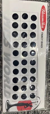 DIVAS WORLD Plain Black Round Bindi 30 Stick on Velvet Bindis Temp Body Art