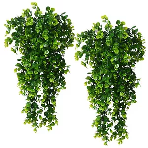 2pcs Hang Artificial Plants Indoor Realistic Green Plants Flowers Indoor Decor - Picture 1 of 12