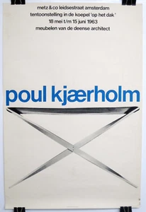 Vintage 1963 KJAERHOLM Dutch 30x20 DANISH FURNITURE Exhibition Poster FREE SHIP - Photo 1 sur 3