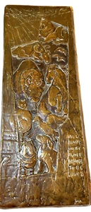 UNA HANBURY (1904-1990) BRONZE PLAQUE WALL HANGING "NORTH AMERICANS" - Picture 1 of 9