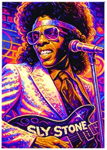 SLY STONE * Custom ACEO * Fun Novelty * MUSIC ARTIST * Art Card * ATC - Picture 1 of 2