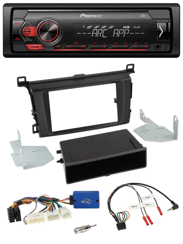 Pioneer DAB 1DIN MP3 Lenkrad USB Autoradio für Toyota RAV-4 ab 2013 - Bild 1 von 4