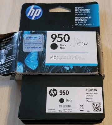 HP 950 Black Ink Cartridge Genuine Warranty Ends 10/2020 Open Box - Image 1 of 3