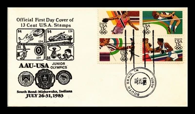 DR JIM STAMPS US COVER OLYMPICS 13C FDC SETENANT AAU-USA JUNIOR OLYMPICS - Image 1 of 2