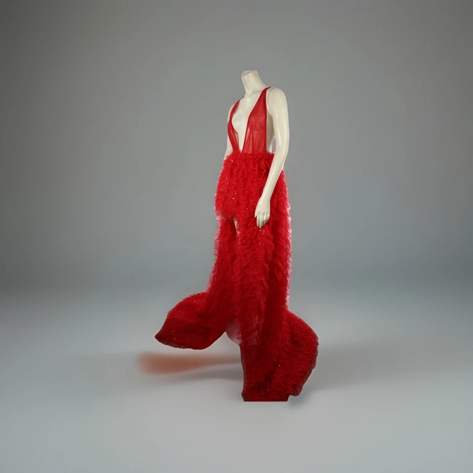 BRONX & BANCO Red Lace Maxi Dress Sleeveless Gown Size 2 Formal Evening - Image 1 of 4