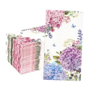 100Pcs Hydrangea Flowers Paper Napkins 3 Ply Spring Easter Floral Napkins - Picture 1 of 7