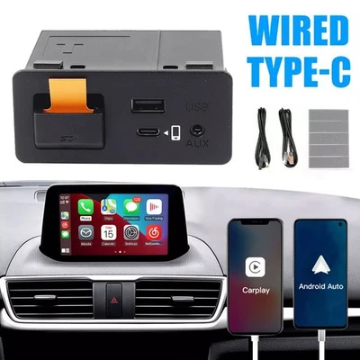 TIPO-C/USB con cable CarPlay Android automático para Mazda 3 Mazda 6 CX-3 CX-5 CX-9 MX-5 Foto 1 de 4