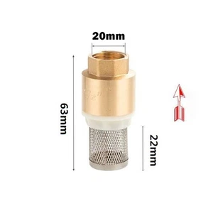 VÁLVULA DE PIE DE RETENCIÓN NPT 1/2" LATÓN CARGADO POR RESORTE con FILTRO 200 psi SLCVF050 - Imagen 1 de 4