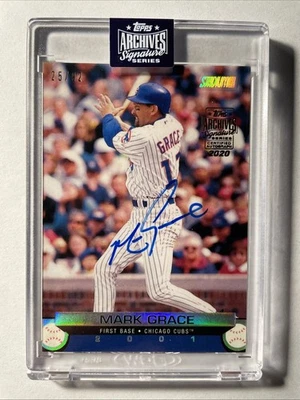 2020 Topps Archives MARK GRACE 2001 Stadium Club On Card Auto 25/92 CHICAGO CUBS Foto 1 de 2