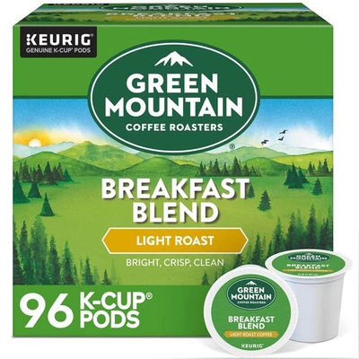 Green Mountain Coffee Breakfast Blend, Keurig K-Cup Pod, Light Roast, 96 Count