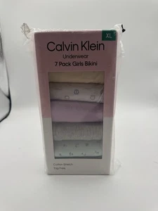 NEW Calvin Klein Girls’ 7 Pack Cotton Stretch Bikini Underwear Size XL - Picture 1 of 4