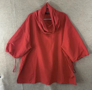 Mycra Pac Now Pullover Jacket Womens OS Red Drape Neck Water Repellant Packable - Picture 1 of 7