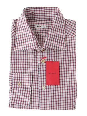 Kiton Scozzese Rosso Misto Cotone Camicia - Slim - 16.5/42 - (KT4272227) - Immagine 1 di 4