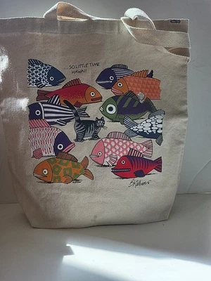 Vintage Crazy Shirts B. Kliban Cat Hawaii Canvas Tote Bag - Image 1 of 4
