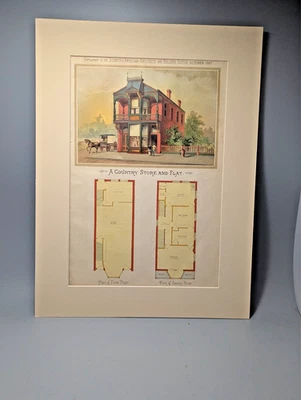 1887 - Placa de color Scientific American Architects & Builders, BONITA Foto 1 de 4