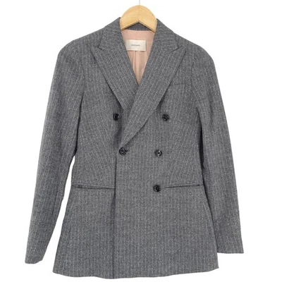 Suistudio Blazer Jacket Women Luxury Cotton Alpaca Striped Lr8 Size 34 - Image 1 of 4
