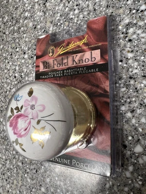 VERY RARE Gainsborough White FLORAL & Gold Genuine Porcelain Bi-Fold Knob 80087 - Image 1 of 4