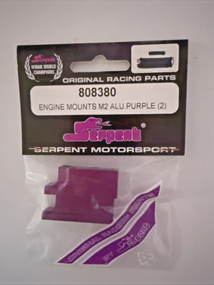 SERPENT 808380 ENGINE MOUNTS M2 ALUMINUM PURPLE (2) NEW OLD STOCK - Image 1 of 2