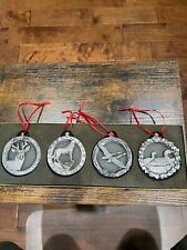 Michael Ricker Pewter American Wildlife Christmas Ornament - 4 Pack Boxed - 1998