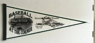 Vintage Detroit Tigers Stadium Baseball At The Corner Felt Pennant Since 1896 - Image 1 of 4