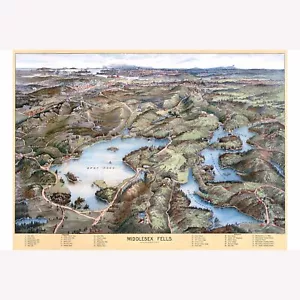 Mapa de Middlesex Fells Massachusetts; mapa antiguo; mapa pictórico, 1903 - Imagen 1 de 11