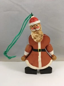Santa Claus Figurine Hand Painted Vintage Wooden Christmas Ornament Made Austria - Picture 1 of 9
