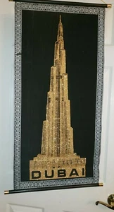 BURJ KHALIFA TOWER WALL DECOR *SPARKLES* DUBAI UAE FRAME HOME ACCENT EXOTIC - Picture 1 of 12
