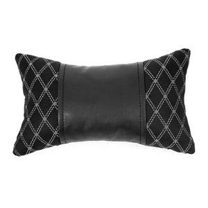 2x Car Seat Neck Pillow Head Shoulder Rest Pad Fabric and Black - Picture 1 of 6
