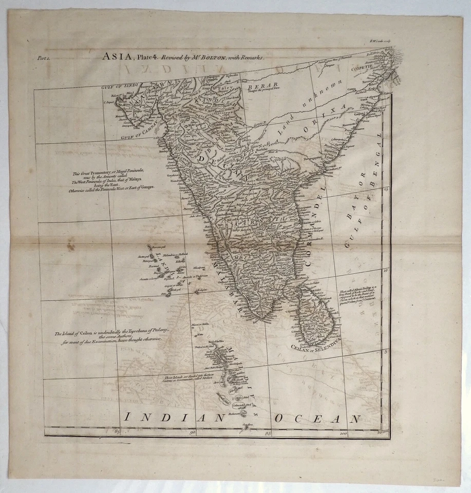 Antique Map ASIA Plate 4 Engraving by R. W. Seale Revised by Bolton 1755 - Image 1 of 4