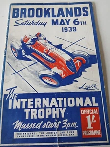 Brooklands International trophy Programme 1939. Brooklands programme - Picture 1 of 8
