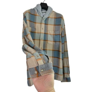 URBAN OUTFITTERS Para hombres Hermosa Sudadera con Capucha Terrosa Colores Silenciados Franela Abotonada L - Imagen 1 de 7