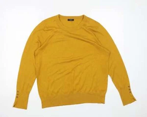 M&Co Womens Yellow Scoop Neck Viscose Blend Jumper Size 18 - Picture 1 of 12