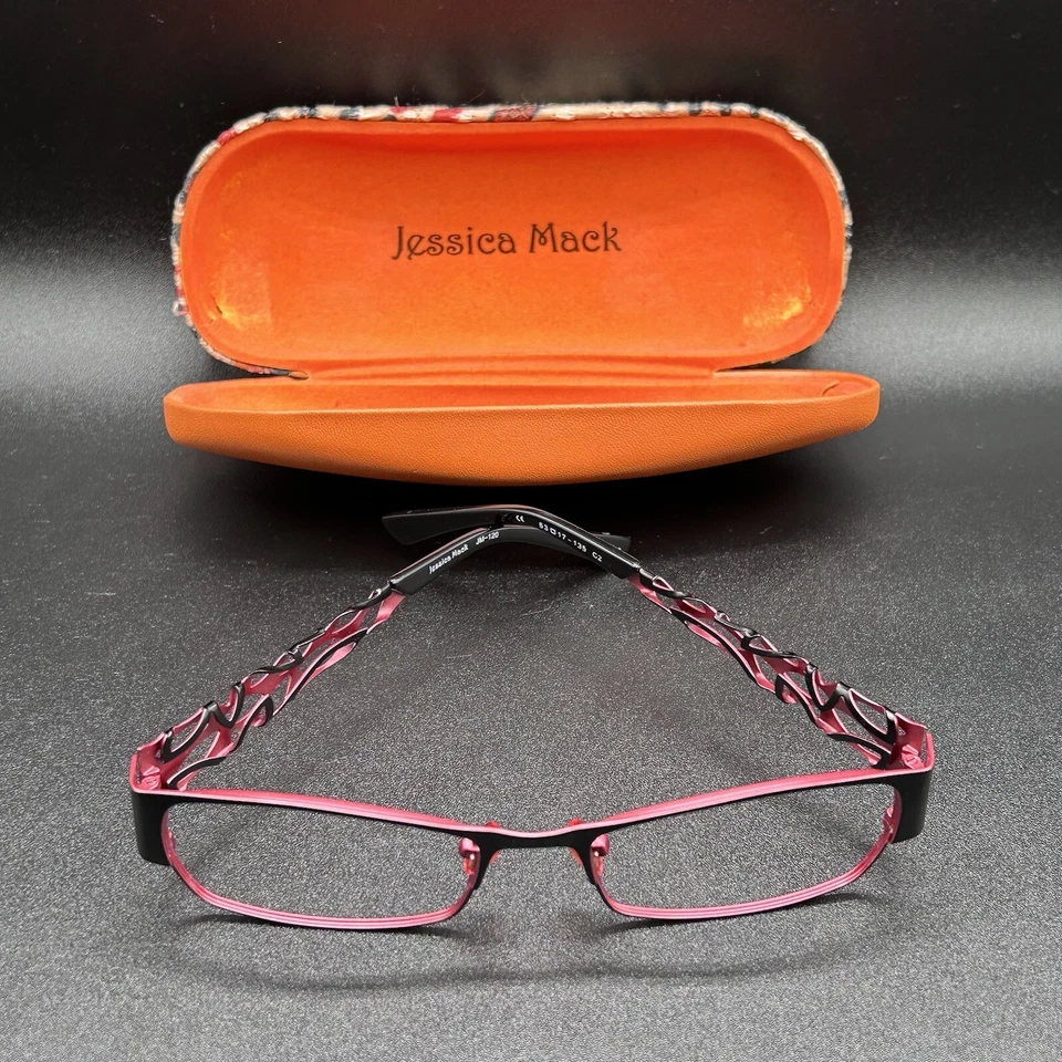 Marco de gafas Jessica Mack JM-120 vino negro 53-17-135 usado con estuche a juego Foto 1 de 4