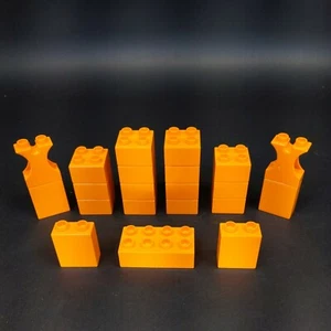 Lego Duplo Lot of 21 Blocks 2x2 Bricks 2X4 Orange Curved - Picture 1 of 7