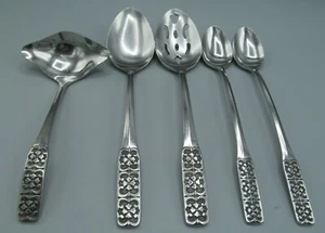 Stylecraft SYF4  Pierced & Solid Serving Spoons Gravy Ladle Iced Tea Spoons Set - Picture 1 of 5