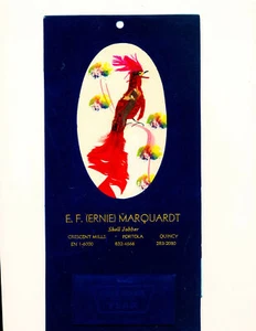 VINTAGE 1969 CALENDAR - VELVET ON PAPER WITH BIRD & REAL FEATHERS - SHELL OIL - Bild 1 von 4