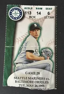 26.05.98 - Orioles At Mariners - Cal Ripken Jr Streak Ticket - Bild 1 von 2