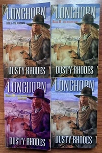 The Longhorn Series Autographed By Author Dusty Rhodes Books 1,2,3,&4 Paperback - Picture 1 of 10
