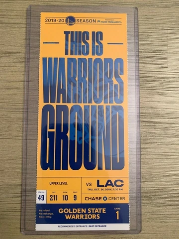 2019-20 Golden State Warriors NBA Season Ticket Stub - pick game! Chase Center! Cover