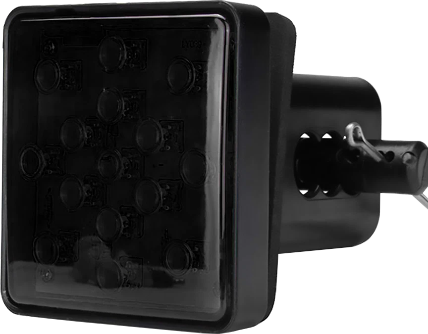 Lente de humo 15-LED luz de freno remolque enganche cubierta apta para remolque y transporte tamaño de 2" Foto 1 de 4