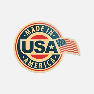 Made In USA America Flag Emblem Badge Star Vinyl Sticker Decal - Imagen 1 de 1