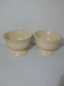 Set of 2 Pfaltzgraff Blue Rimmed Footed Sherbert Bowl Rememberance Color - Picture 1 of 3