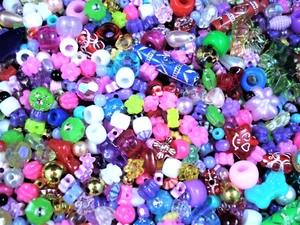 Cuentas de plástico divertido mezcla 25 g hágalo usted mismo niños joyería joyería pulseras - Imagen 1 de 2