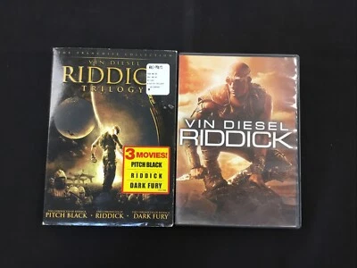 Хроники Риддика 4 DVD лот: Pitch Black Dark Fury Riddick VIN DIESEL - Изображение 1 из 4