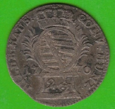 Coin Saxony-Hildburghausen 1/48 Taler 1770 CONV MUNZ extremely rare nswleipzig - Image 1 of 3