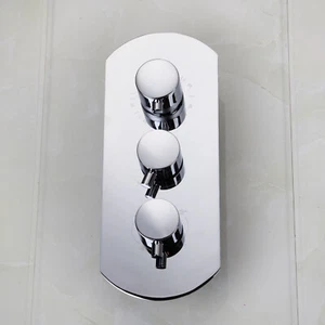 Mezclador de baño redondo Grifo Grifo Válvula de control para ducha cromada montada en la pared - Imagen 1 de 4
