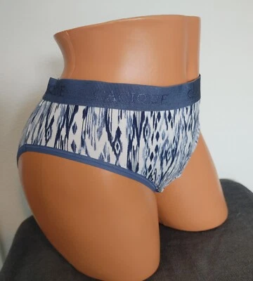 Bragas Lane Bryant Cacique Hipster Banda Ancha 18/20 Azul Blanco Ikat Foto 1 de 4